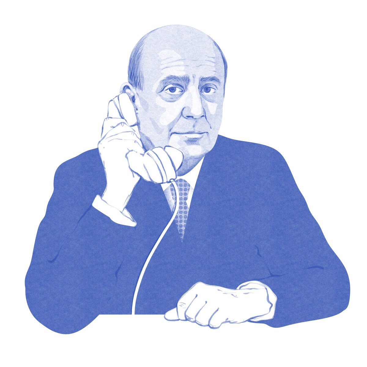 Ilustrace Jana Masaryka s telefonem